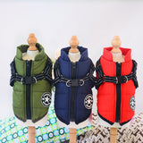 Waterproof Winter Harness Warm Dog Jacket