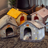 Foldable Winter Dog Villa Sleep Kennel Removable House