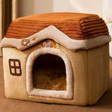 Foldable Winter Dog Villa Sleep Kennel Removable House