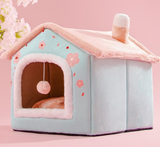 Foldable Winter Dog Villa Sleep Kennel Removable House